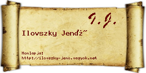 Ilovszky Jenő névjegykártya