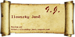 Ilovszky Jenő névjegykártya